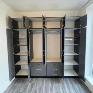 Eight door wardrobe with 4 mirrors and top box fully assembled UK