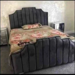 Wing back bed king size with memory sprung mattress UK