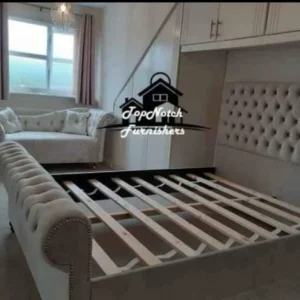 Super king sleigh bed frame without mattress, large scrolled headboard, UK cash on delivery
