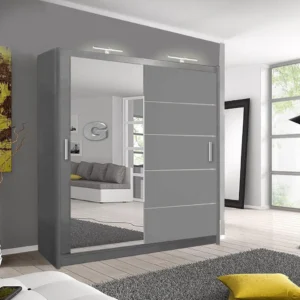 150cm sliding wardrobe premium MDF finish, 2 large sliding doors, modern bedroom storage, UK delivery
