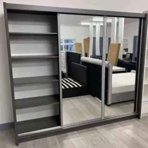 250cm Sliding Wardrobe Premium MDF Large Modern Bedroom Wardrobe with Sliding Doors and Mirror UK